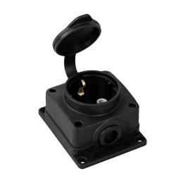 Колодка Horoz Electric 1 гніздо з кришкою чорна (220-000-101)