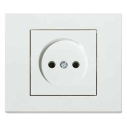 Розетка одинарна без заземлення біла GRANO (400-010300-215)