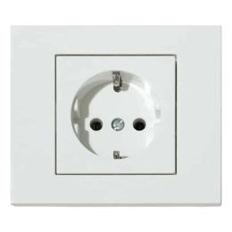 Розетка одинарна з заземленням біла GRANO (400-010300-217)