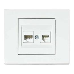 Розетка комп'ютерна подвійна (CAT6) біла GRANO (400-010300-230)