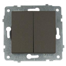 Механізм вимикача 2-клавішного GRANO мока (600-000219-202)