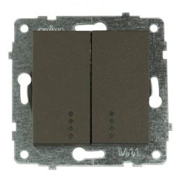 Механізм вимикача 2-клв. з підсвіткою GRANO мока (600-000219-203)