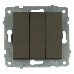 Механізм вимикача 3-клавішного GRANO мока (600-000219-254)