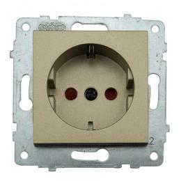 Механізм розетки з заземленням та шторками GRANO антрацит (600-000313-218)