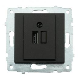 Механізм розетки USB з адаптером GRANO чорний (600-000317-245)