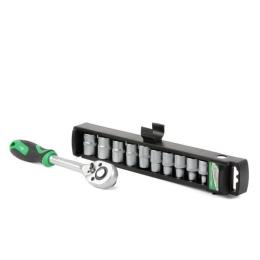 Набір головок 10шт. 1/2-8,10,12,13,14,15,16,17,18,19 мм з тріскачкою INTERTOOL ET-6013