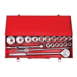 Набір інструменту 3/4,20 од (гол. 19-50 мм) металевий кейс INTERTOOL ET-6024