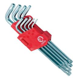 Набір Г-образних ключів Torx з отвором 9 шт. Т10-Т50, Cr-V, Big INTERTOOL HT-0606