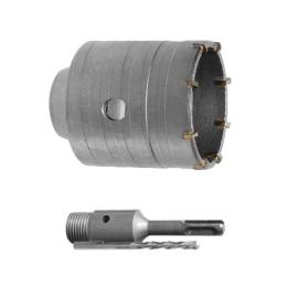 Комплект: свердло корончасте по бетону 55 мм і перехідник SDS Plus 100мм INTERTOOL SD-7055