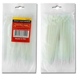 Хомут пластиковий 3,6x 250 мм, (100 шт/упак), білий INTERTOOL TC-3625