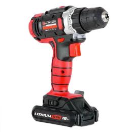 Дриль-шуруповерт акумуляторний Li-Ion 18 В, 25 Nm,0-400/0-1500 об/хв, 2x1.3 Ач, швидка зарядка 1 ч INTERTOOL WT-0314