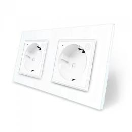 Двомісна розумна розетка ZigBee із заземленням білий Livolo (VL-C7FCTC16AZ-4WP)
