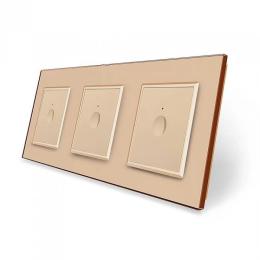 Сенсорний вимикач Sense 3 сенсора (1-1-1) золотий скло Livolo (VL-C7FC1/FC1/FC1-6AP)