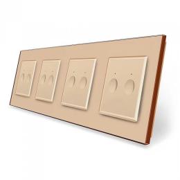 Сенсорний вимикач Sense 8 сенсорів (2-2-2-2) золотий скло Livolo (VL-C7FC2/FC2/FC2/FC2-8AP)