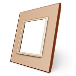 Рамка скляна для розетки Livolo 1 пост золото (VL-C7-SR-13)