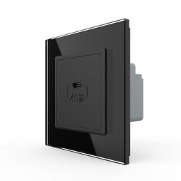 Розетка USB type C з блоком живлення 45W чорний Livolo (VL-C7-FCUC-2BP)