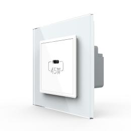 Розетка USB type C з блоком живлення 45W білий Livolo (VL-C7-FCUC-2WP)