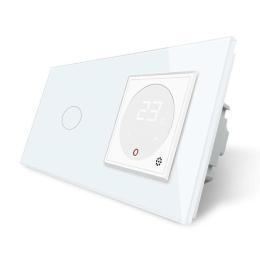 Сенсорний вимикач 1 сенсор Терморегулятор з виносним датчиком температури для теплої підлоги білий Livolo