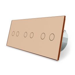 Сенсорний ZigBee вимикач 6 сенсорів (2-2-2) золото Livolo (VL-C702Z/C702Z/C702Z-13)