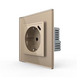 Електрична розетка з портом USB-C золотий Livolo (VL-C7CTF16A.UC18W-2AP)