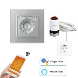 Рішення для автоматичного керування водяною теплою підлогою Livolo сірий скло (VL-C7FCEZ-TC16AZ-2IP)