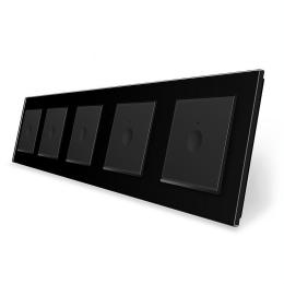 Сенсорний вимикач Sense 5 сенсорів (1-1-1-1-1) Livolo чорний скло (VL-C7FC1/FC1/FC1/FC1/FC1/FC1/FC1-10BP)