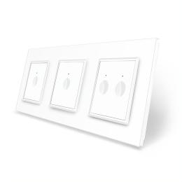 Сенсорний вимикач Sense 4 сенсора (1-1-2) білий скло Livolo (VL-C7FC1/FC1/FC2-6WP)