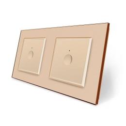 Сенсорний вимикач Sense 2 сенсори (1-1) золотий скло Livolo (VL-C7FC1/FC1-4AP)