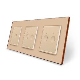 Сенсорний вимикач Sense 5 сенсорів (1-2-2) золотий скло Livolo (VL-C7FC1/FC2/FC2-6AP)