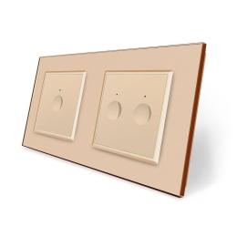 Сенсорний вимикач Sense 3 сенсора (1-2) золотий скло Livolo (VL-C7FC1/FC2-4AP)