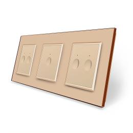 Сенсорний вимикач Sense 5 сенсорів (2-1-2) золотий скло Livolo (VL-C7FC2/FC1/FC2-6AP)