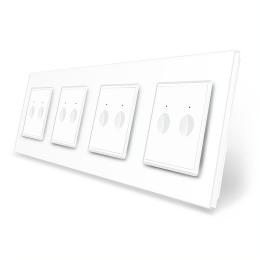 Сенсорний вимикач Sense 8 сенсорів (2-2-2-2) білий скло Livolo (VL-C7FC2/FC2/FC2/FC2-8WP)