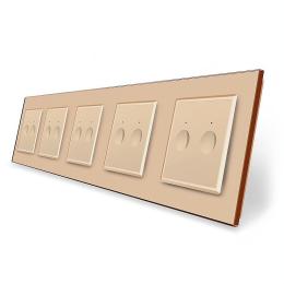 Сенсорний вимикач Sense 10 сенсорів (2-2-2-2-2) Livolo золотий скло (VL-C7FC2/FC2/FC2/FC2/FC2/FC2/FC2-10AP)