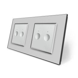 Сенсорний вимикач Sense 4 сенсора (2-2) сірий скло Livolo (VL-C7FC2/FC2-4IP)