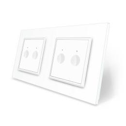 Сенсорний вимикач Sense 4 сенсора (2-2) білий скло Livolo (VL-C7FC2/FC2-4WP)