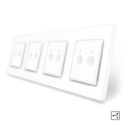 Сенсорний прохідний/перехресний вимикач Sense 8 сенсорів (2-2-2-2) Livolo білий скло (VL-C7FC2S/FC2S/FC2S/FC2S-8WP)