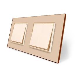 Комплект одноклавішних вимикачів золотий скло Livolo (VL-C7K1K1-13)