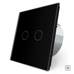 Сенсорний димер 2 сенсори Livolo чорний скло (VL-FC2D2-2GBP)