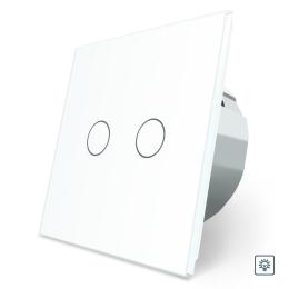 Сенсорний димер 2 сенсори Livolo білий скло (VL-FC2D2-2GWP)