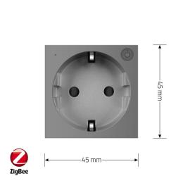Розумний механізм розетка EC з заземленням Livolo сірий (VL-FCTC16AZ2-2IP)