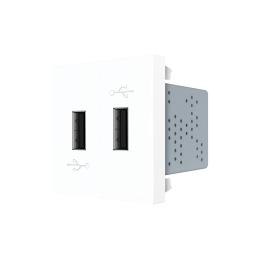 Механізм подвійна розетка USB з блоком живлення Livolo білий (VL-FCUA-2WP)