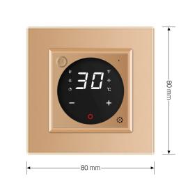 Розумний програмований сенсорний терморегулятор з датчиком температури повітря Livolo золото скло (VL-M7FCQ1Z2-2AP)