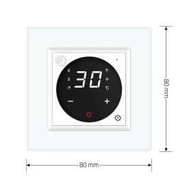 Розумний програмований сенсорний терморегулятор з датчиком температури повітря Livolo білий скло (VL-M7FCQ1Z2-2WP)