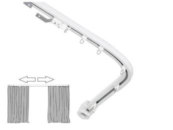 Кутовий карниз з відкриттям штор з центру у дві сторони Livolo (VL-SHQ011C2)