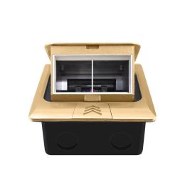 Пустий підлоговий розетковий люк на 2 модуля Livolo золотий (J06 golden)