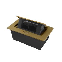 Пустий висувний розетковий люк на 2 модуля Livolo золотий (M4 golden)