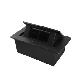 Пустий висувний розетковий люк на 2 модуля Livolo чорний (M4 black)