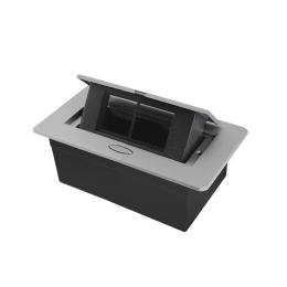 Пустий висувний розетковий люк на 2 модуля Livolo cірий (M4 silver)