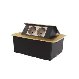 Розетка меблева подвійна Livolo золотий (VL-SHS012-TCAP-A)