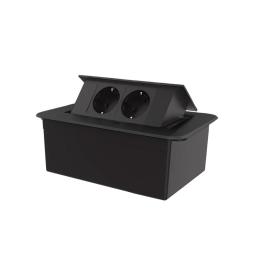 Розетка меблева подвійна Livolo чорний (VL-SHS012-TCBP-B)